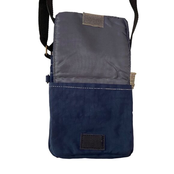 Vintage Navy mini Crossbody Bag With Lighthouse Embroidery Zipper Closure travel - Picture 6 of 12